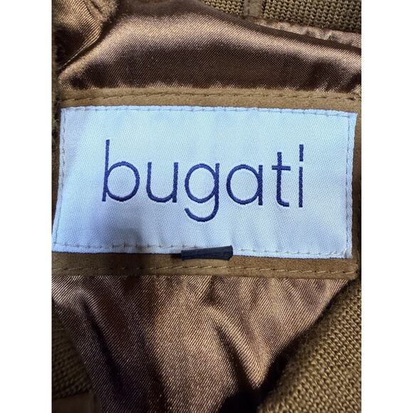Bugatti Suede Bomber Jacket SZ L Fawn Camel Heritage Tailoring Tan Leather Coat - Picture 3 of 12